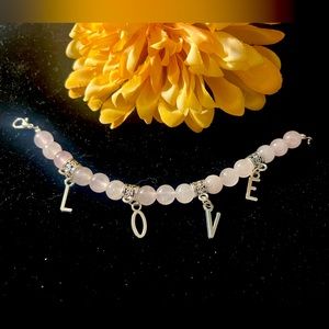 Rose quartz LOVE bracelet